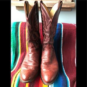 Tony Lama Vintage Ostrich leather cowboy boots